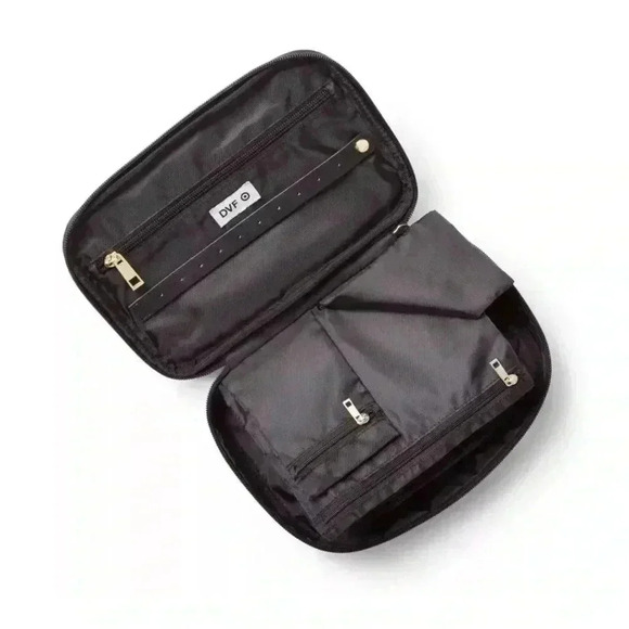 NWT Diane Von Furstenberg Jewelry
Organizer Small Zippered Bag Black Gold Weave - Picture 1 of 4